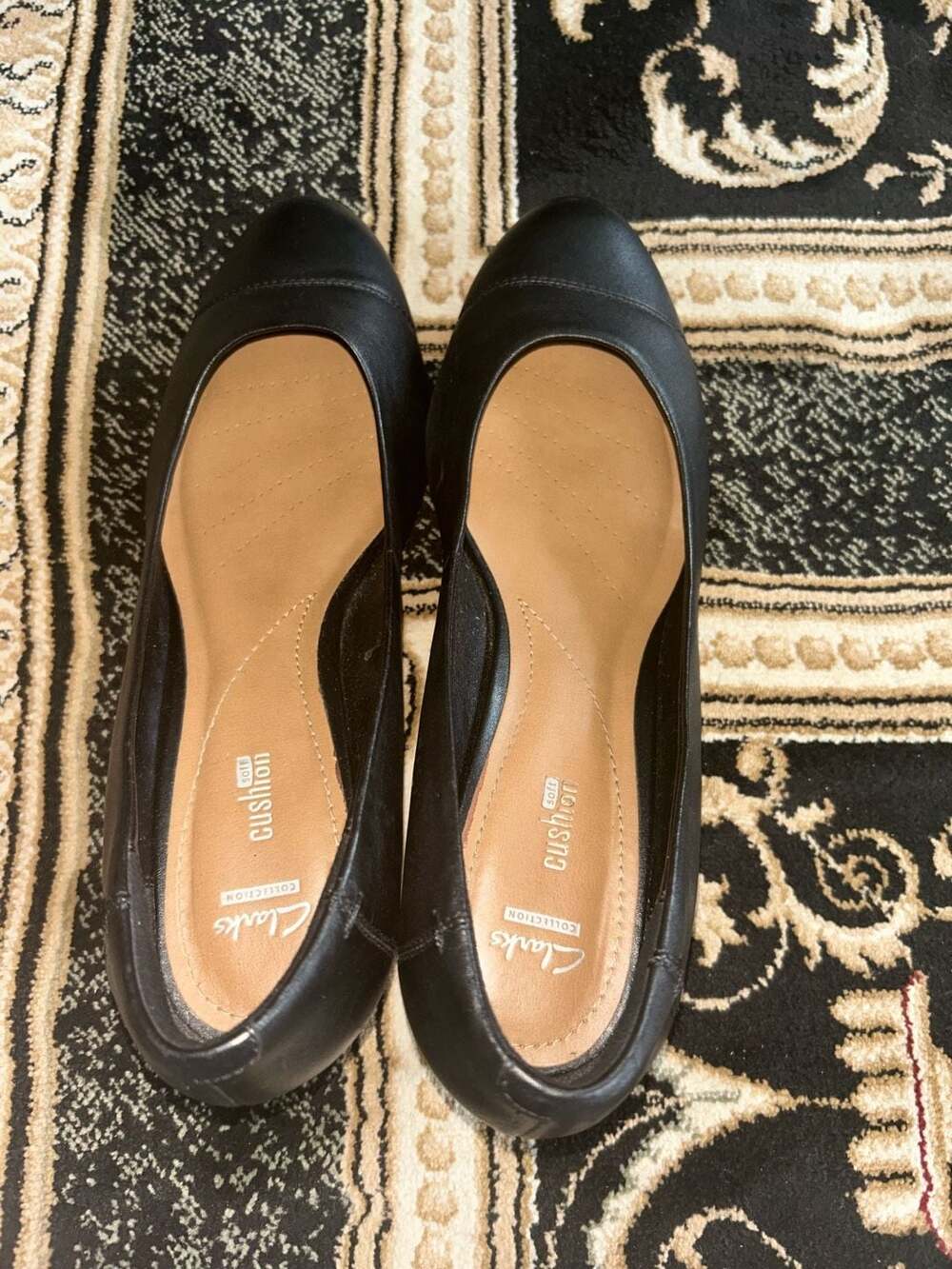 Clarks Black Cushion Soft Collection Wedge Pumps Shoes